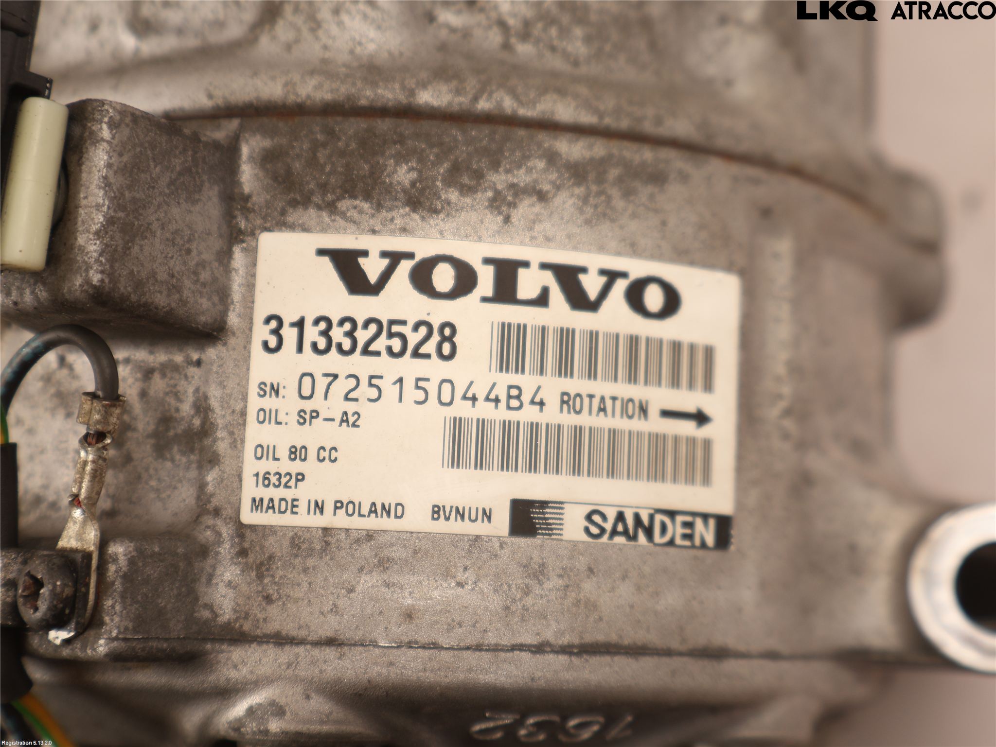 Volvo XC70 14-16 Varme Ac Kompressor