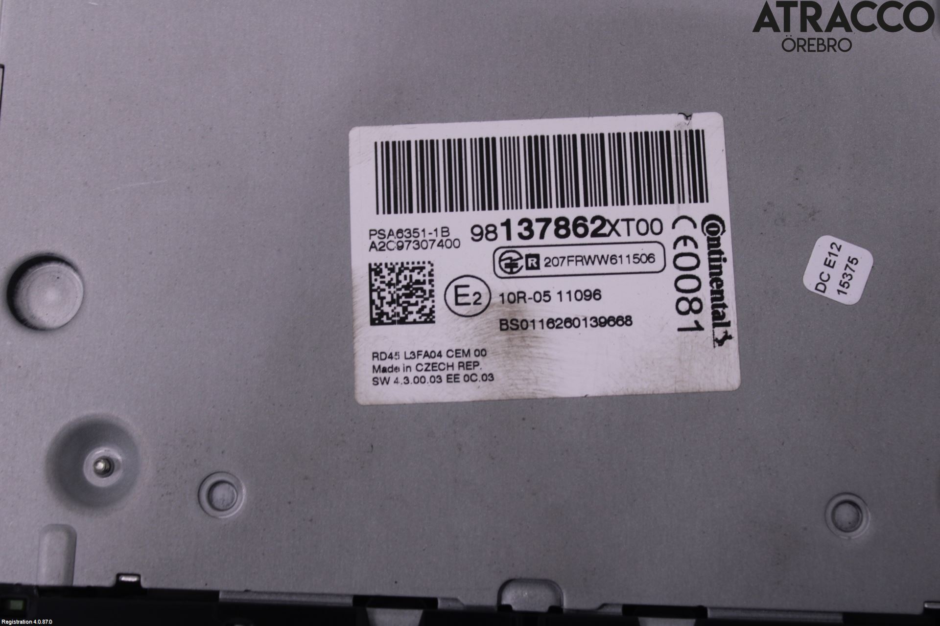 Peugeot PARTNER 16-18 Stereo Radio