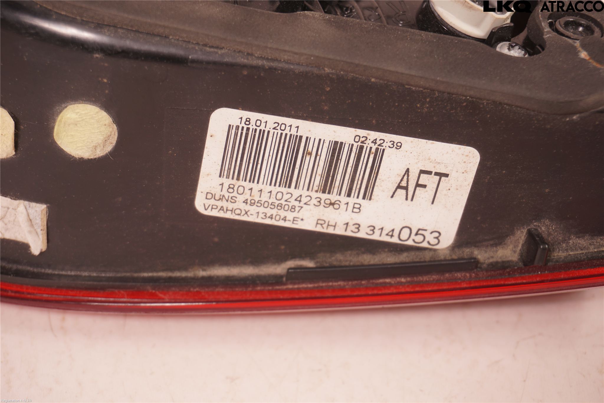 Opel ASTRA J 10-15 Baklykt Høyre  På Luke(Indre)