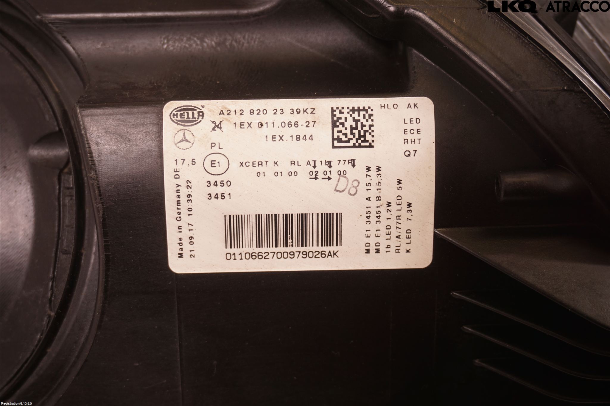 Mercedes-Benz MB E-KLASS (W212) 09-16 Frontlykt Venstre