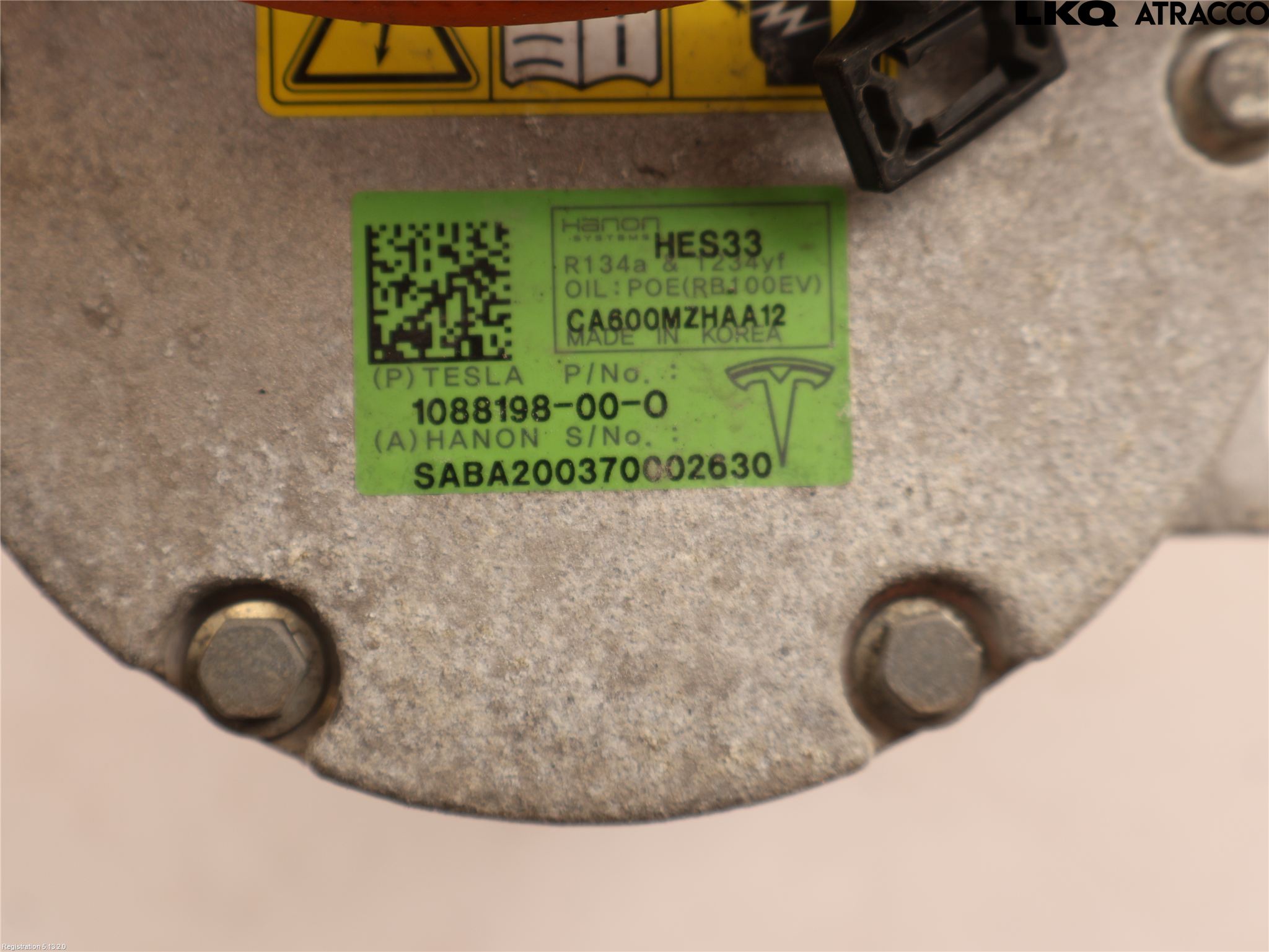 Tesla MODEL 3 17- Varme Ac Kompressor