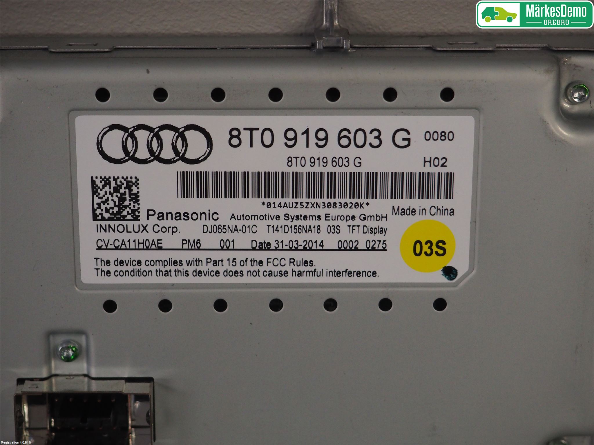 Audi Q5 09-16 Instr Skjerm Dvd-Gps-Ac-Tlf