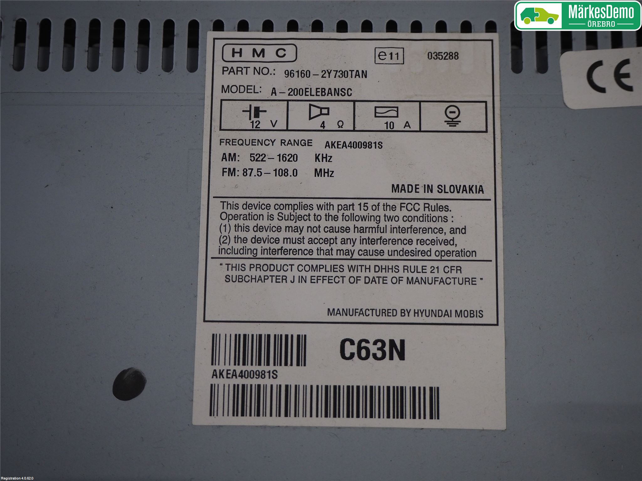 Hyundai ix35 Stereo Radio Med Cd