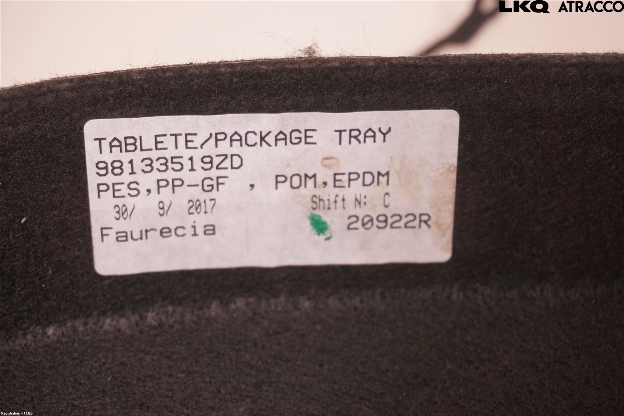 Citroen COTROEN C3 17-24 Innr Hattehylle