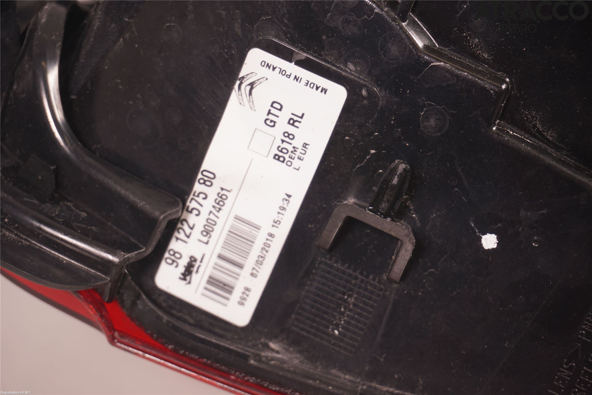Citroen COTROEN C3 17-24 Baklykt Venstre