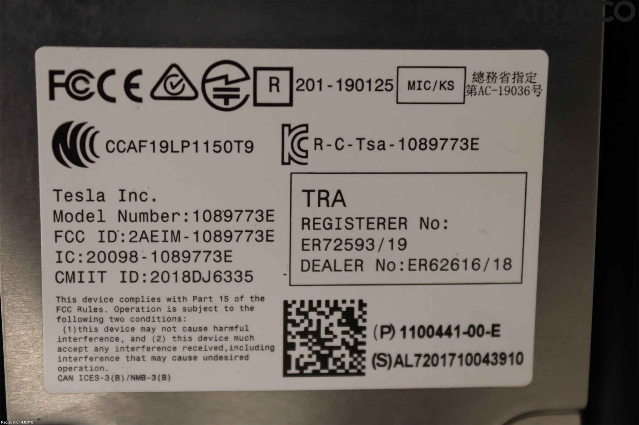 Tesla MODEL 3 17- Dør Dekorlist Hf