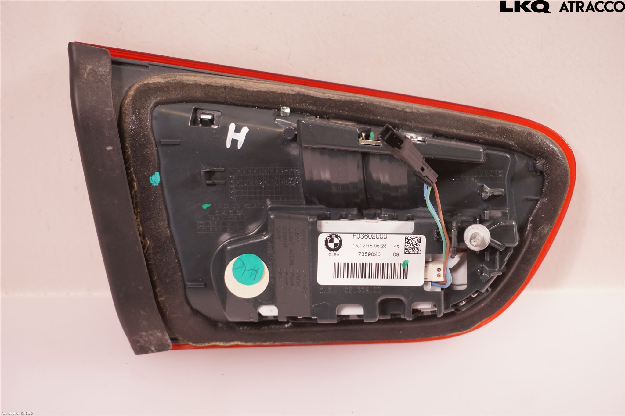 BMW 1 F20/F21 11-19 Baklykt Høyre  På Luke(Indre)