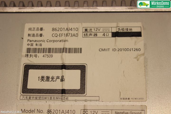 Subaru LEGACY 10-14 Stereo Radio