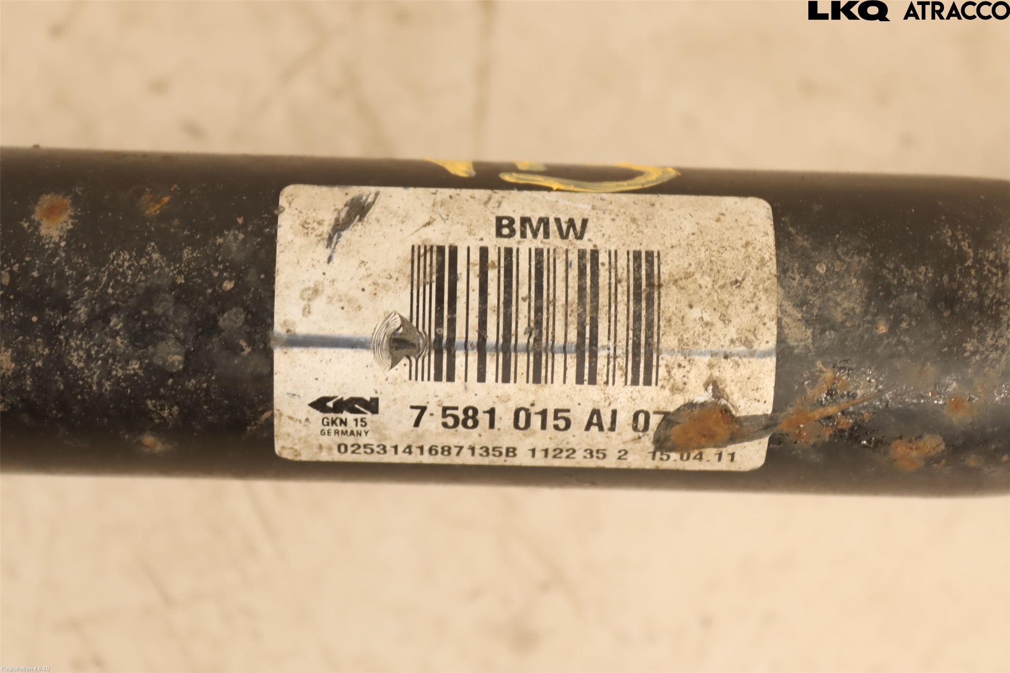BMW 5 F10/F11/F18 09-17 Drivaksel Bak Kompl Venstre