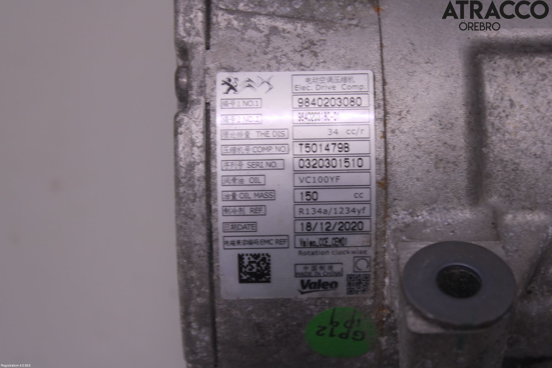 Peugeot 3008 17-24 Varme Ac Kompressor