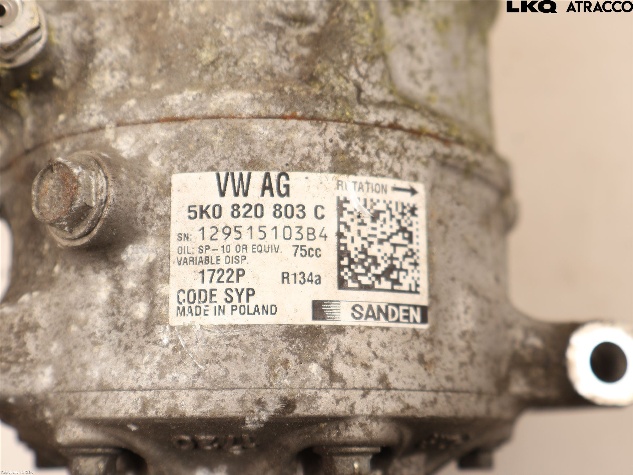 Volkswagen VW TIGUAN 07-16 Varme Ac Kompressor