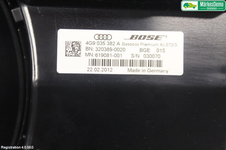 Audi A7/S7 4G 11-17 Innr Høyttaler