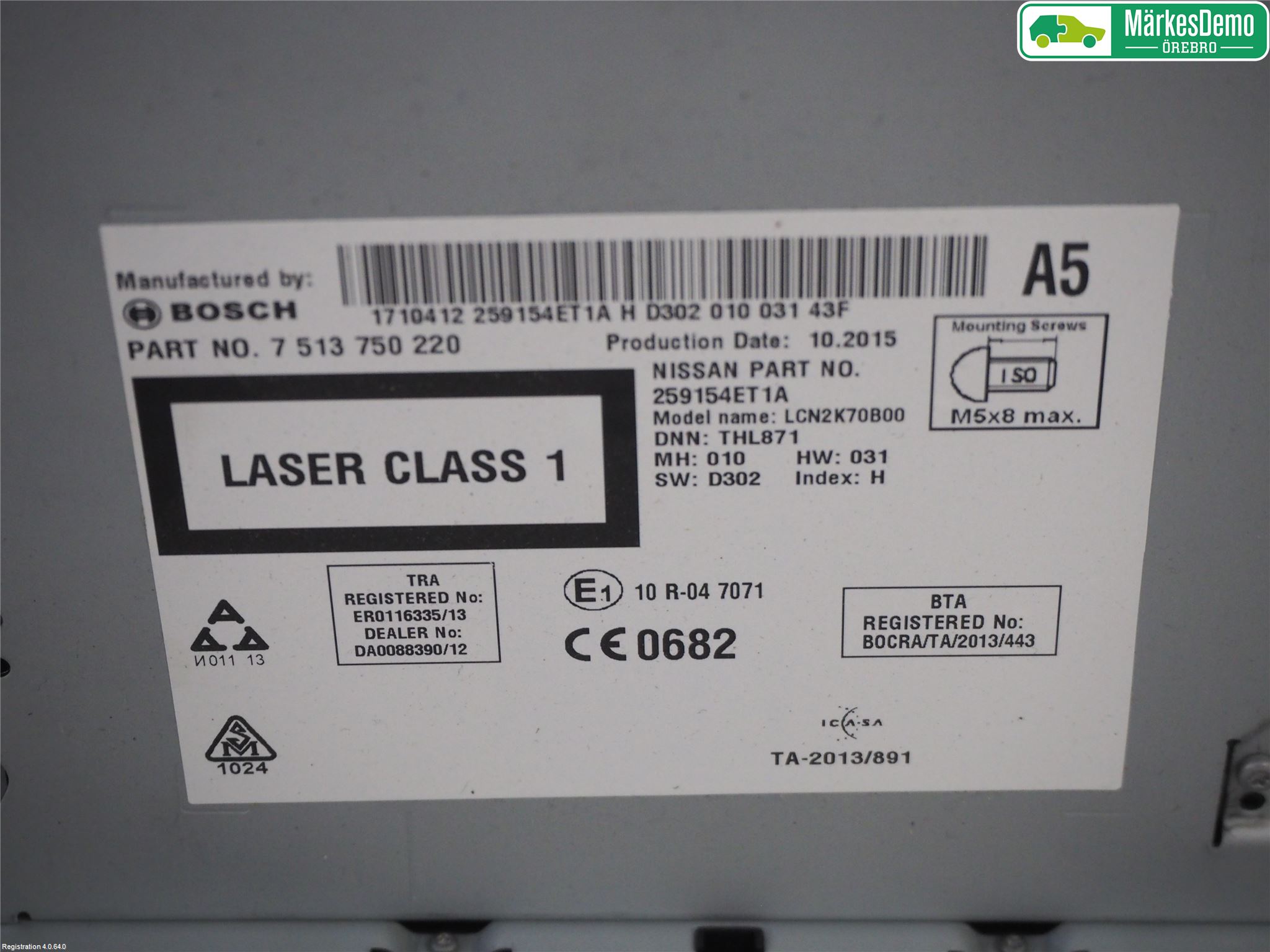 Nissan QASHQAI 14-17 Stereo Radio Med Cd