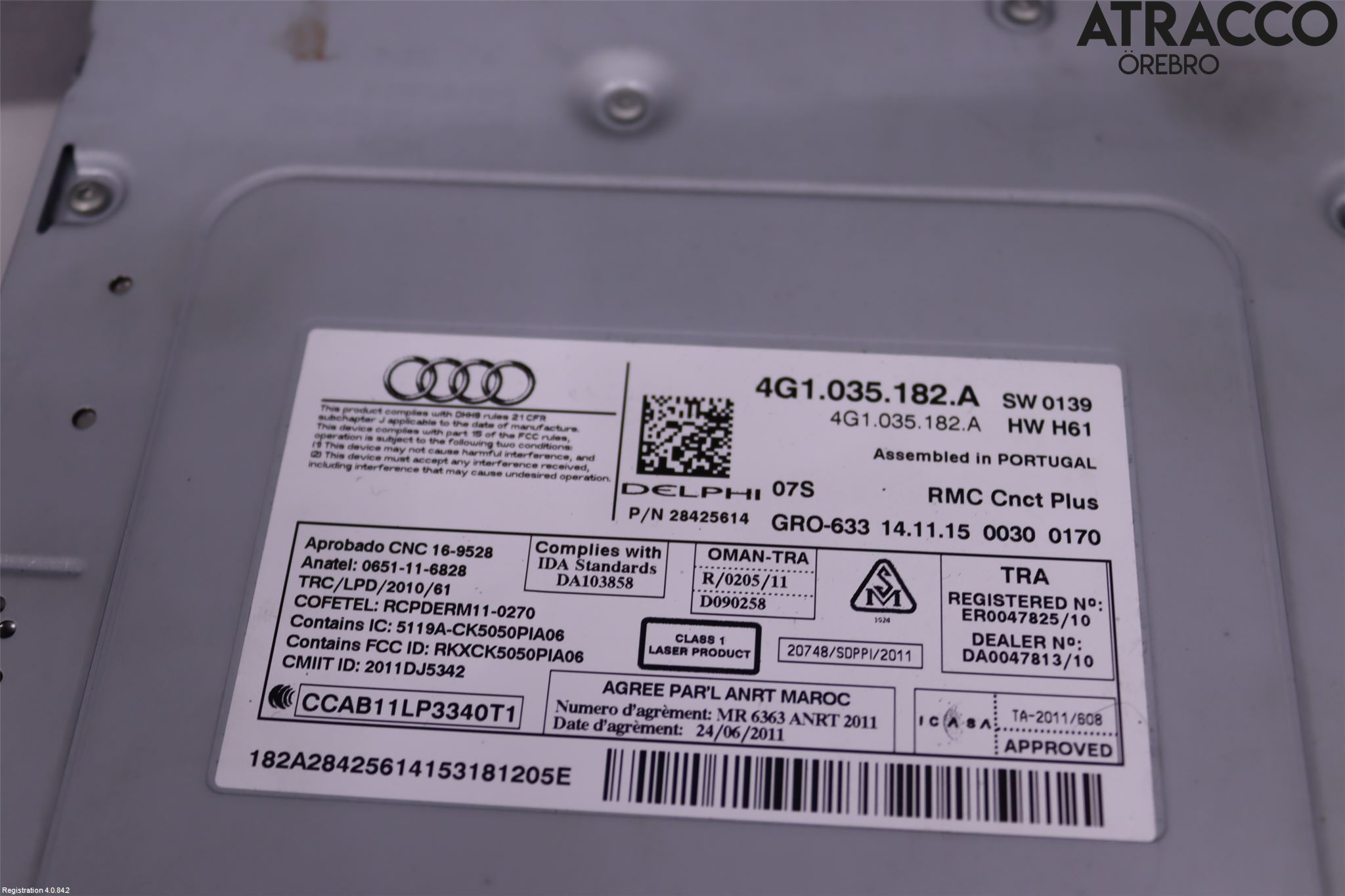 Audi A6/S6 4G 11-18 Stereo Radio Med Cd