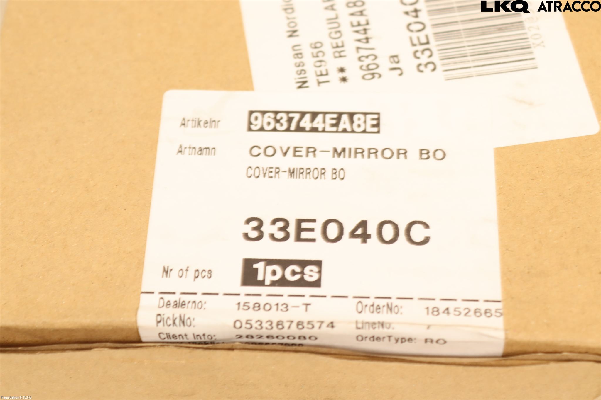 Nissan QASHQAI 17-21 Speil V Ytre Speilhus
