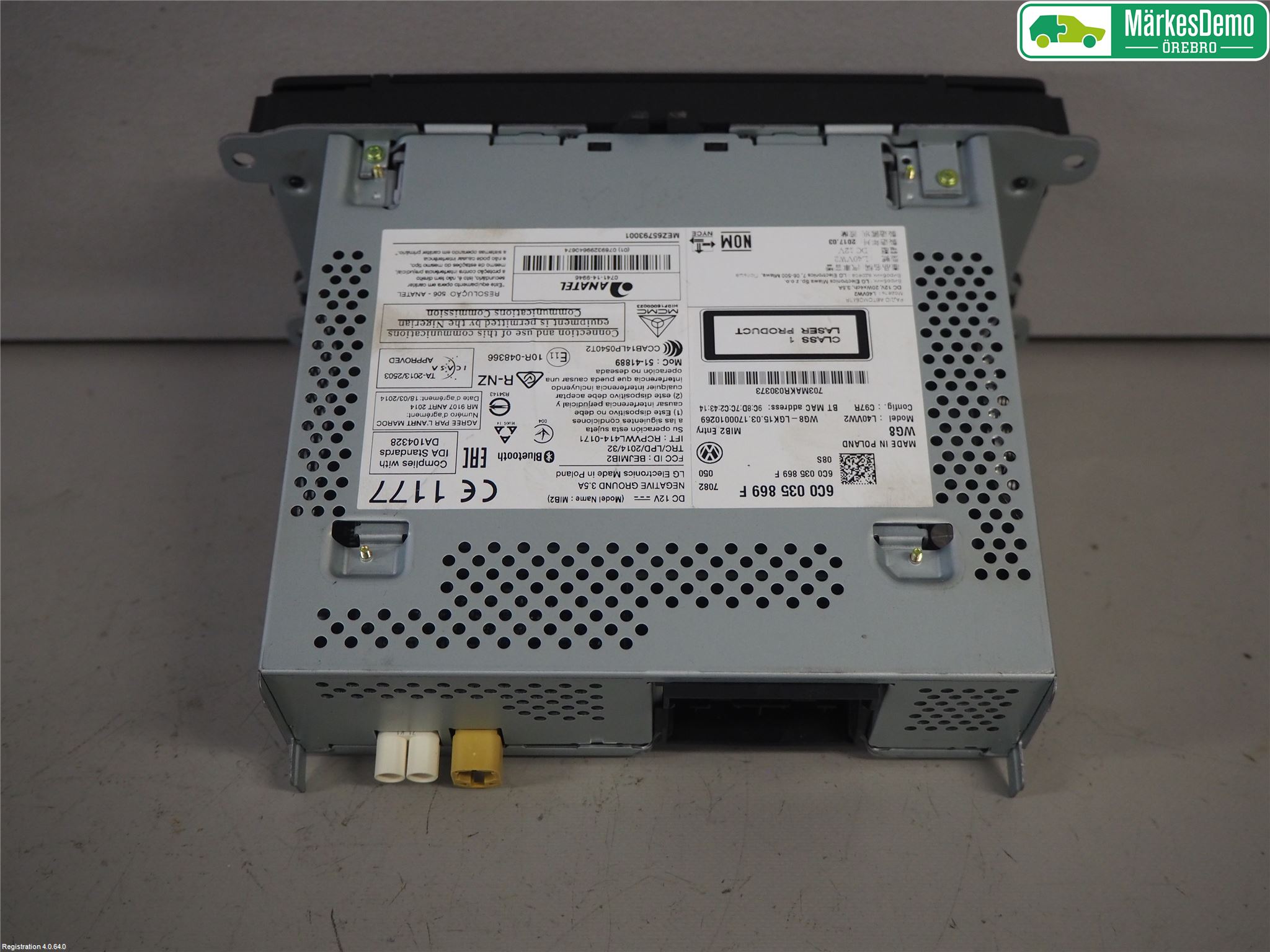 Volkswagen VW POLO 10-17 Stereo Radio Med Cd