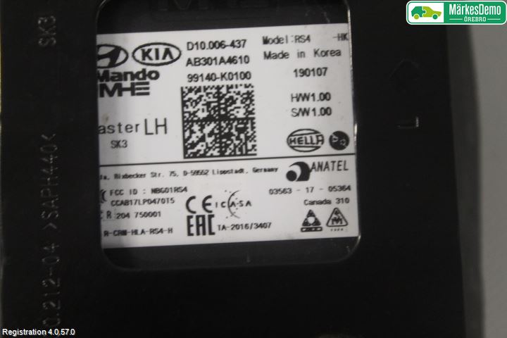 Kia SOUL 09- Sensor Kollisjonsbeskyttelse