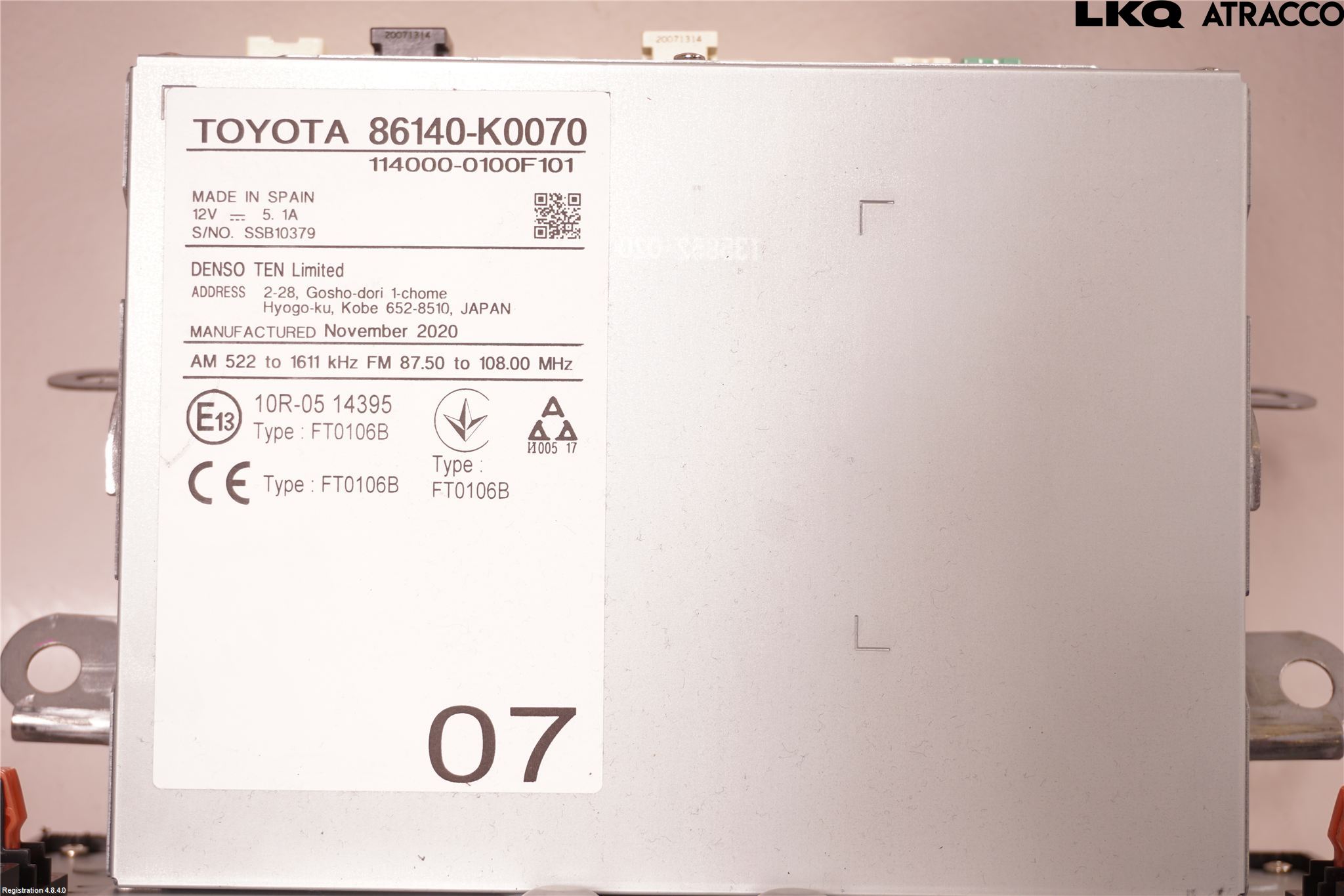 Toyota YARIS XP21 20- Stereo Radio Med Cd