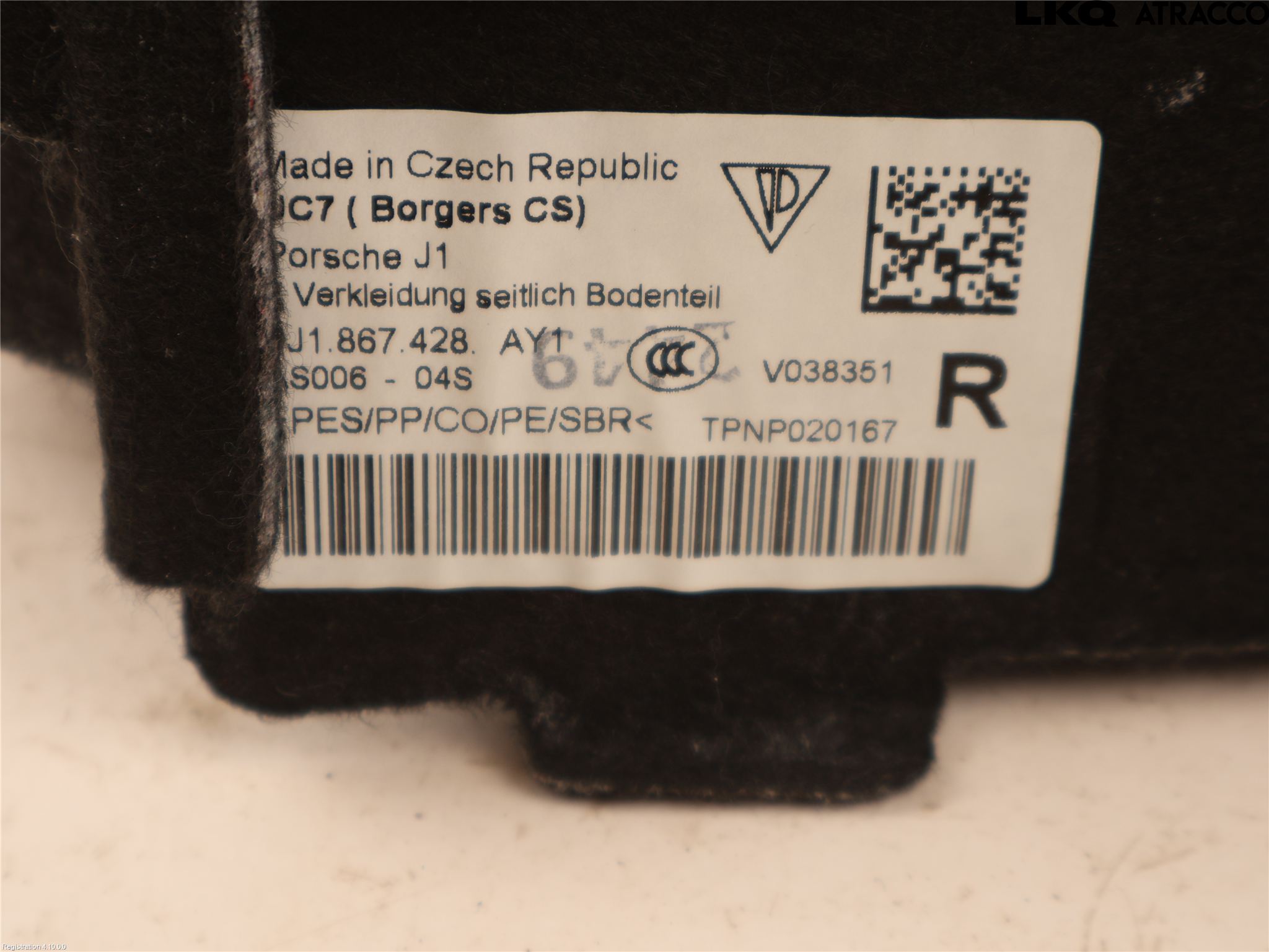 Porsche TAYCAN 20- Innr Bagasjeromkledsel