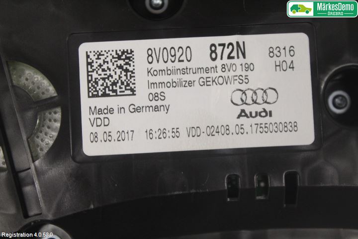 Audi A3/S3 8V 13-20 Instr Kombinert