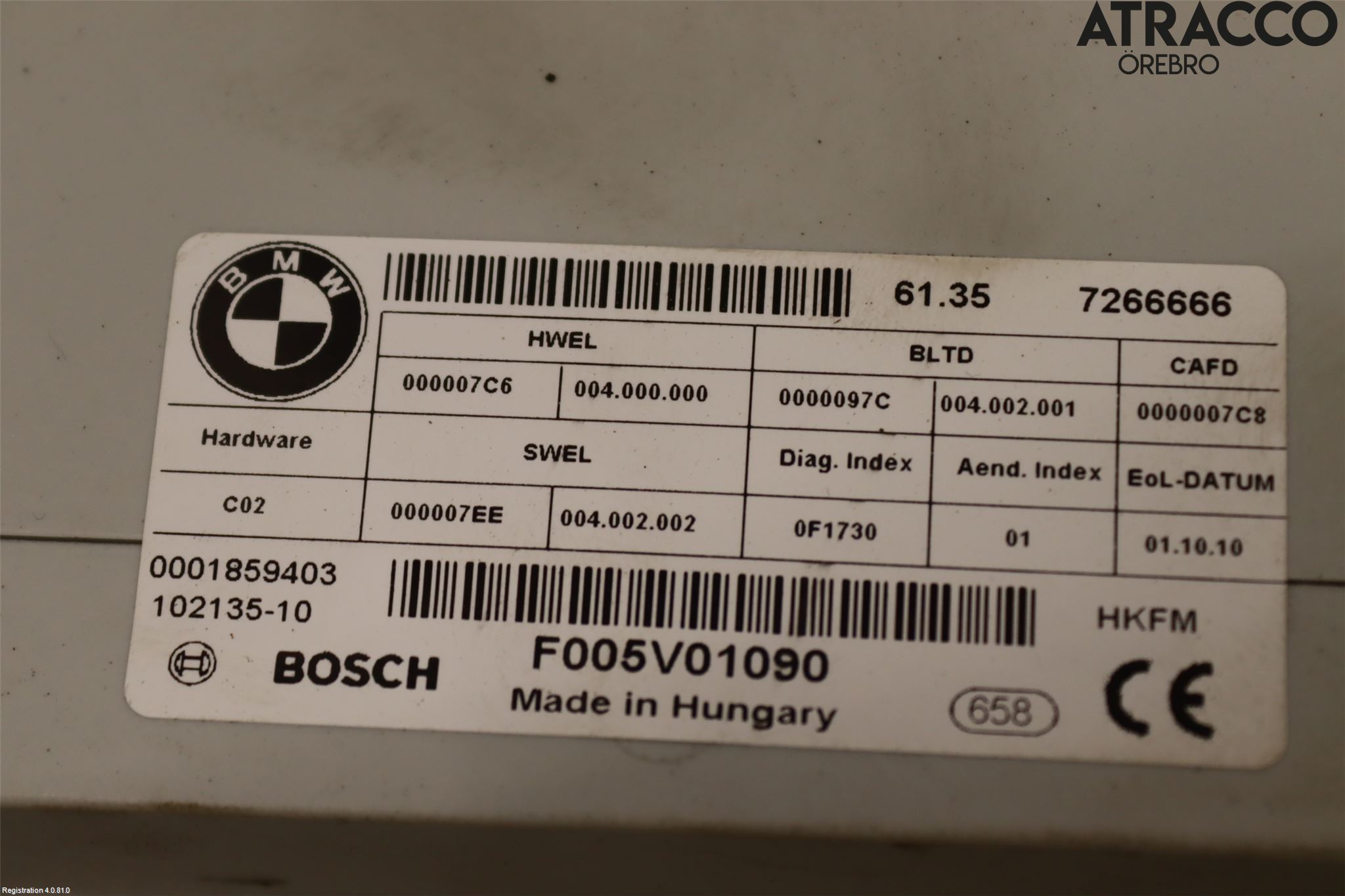 BMW 5 F10/F11/F18 09-17 Styreenhet Klima