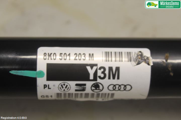 Audi A4 12-15 Drivaksel Bak Kompl Høyre