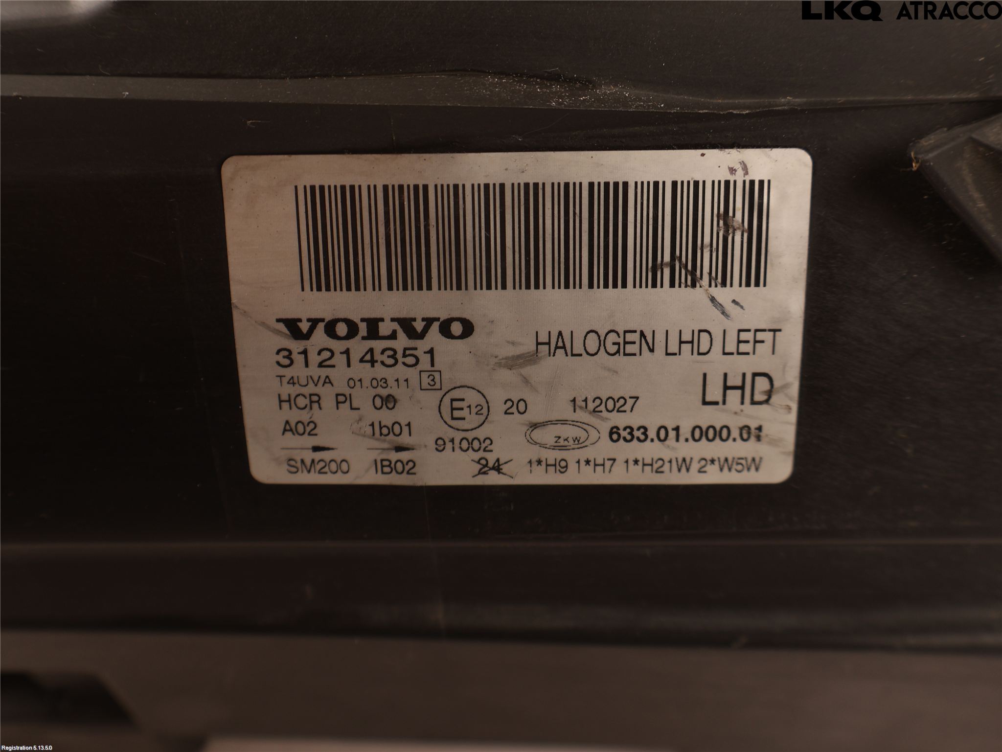 Volvo V70 08-13 Frontlykt Venstre