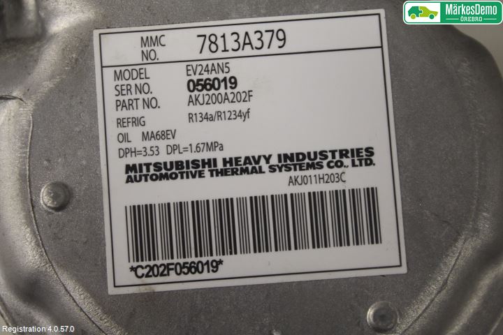 Mitsubishi OUTLANDER 13-21 Varme Ac Kompressor