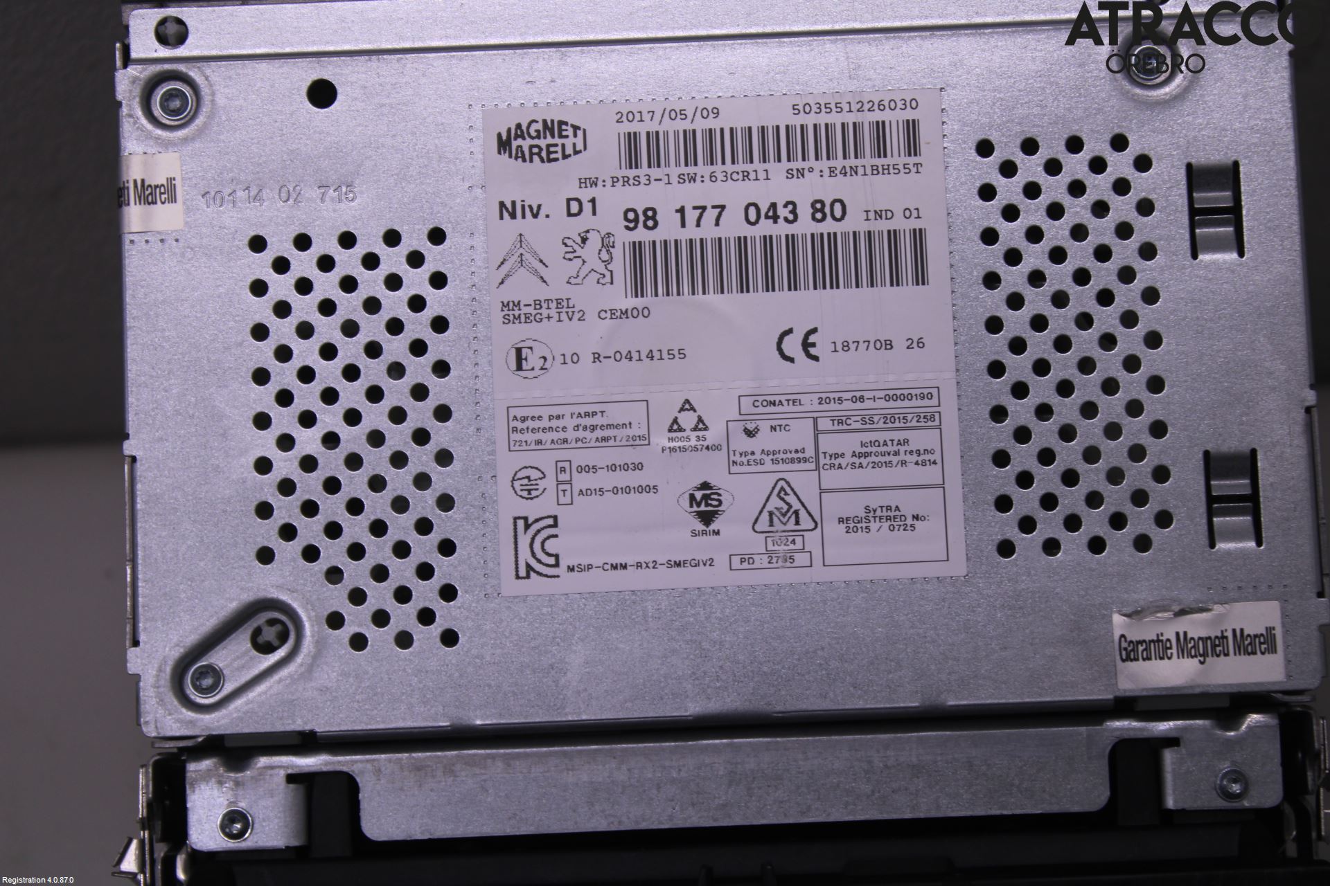 Peugeot PARTNER 16-18 Stereo Radio Med Cd