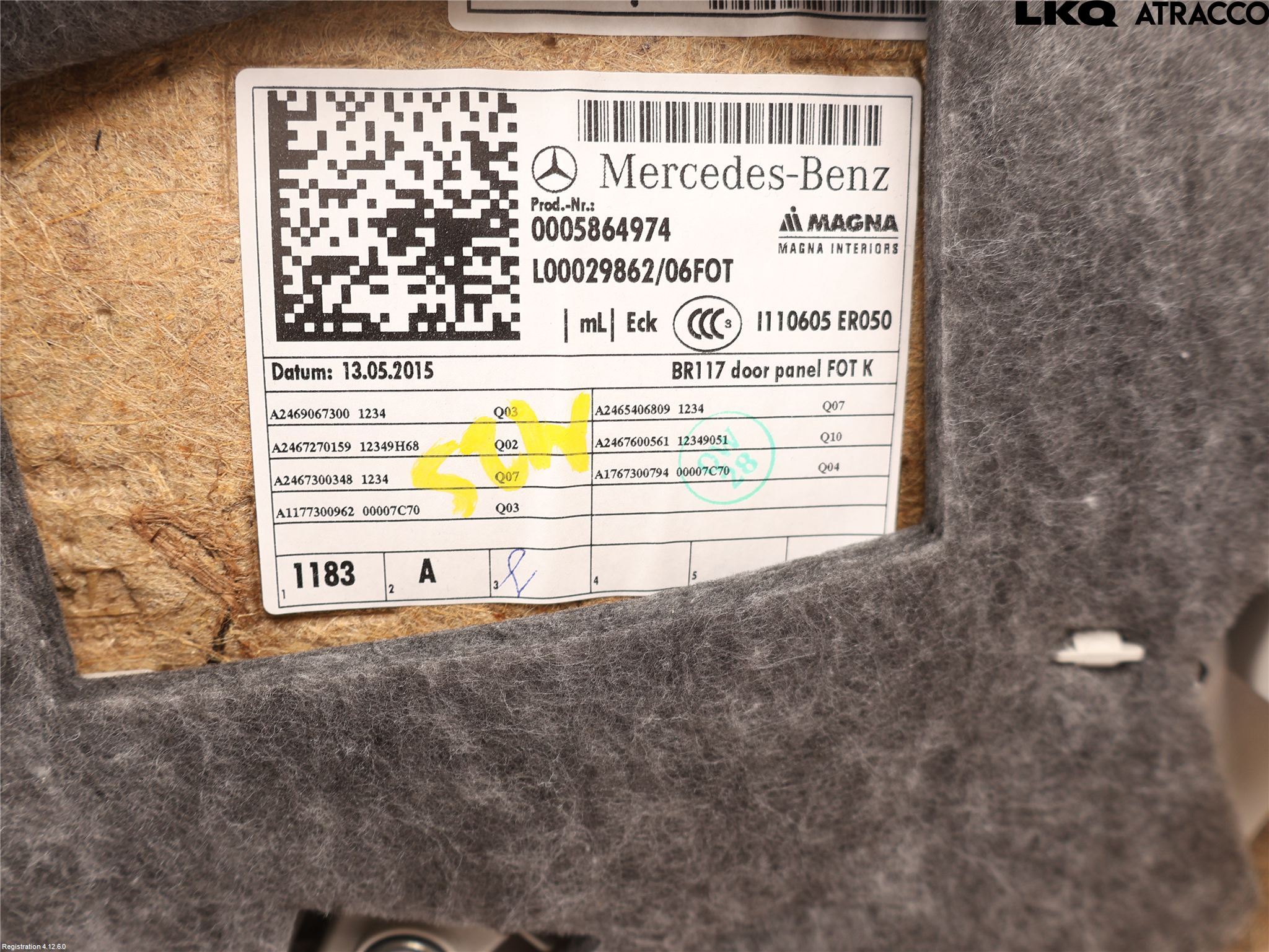 Mercedes-Benz MB CLA-KLASS (C117/X117) 13-19 Innr Dørtrekk Venstre