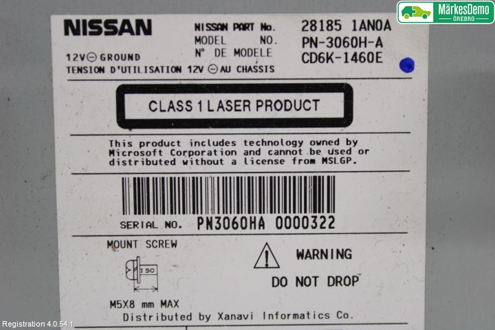 Nissan MURANO    02-08 Stereo Radio