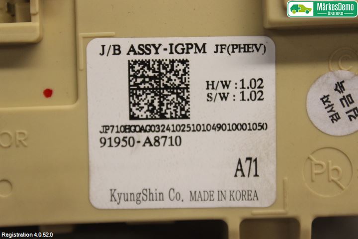 Kia OPTIMA 16-20 Sikringsboks - Elsentral