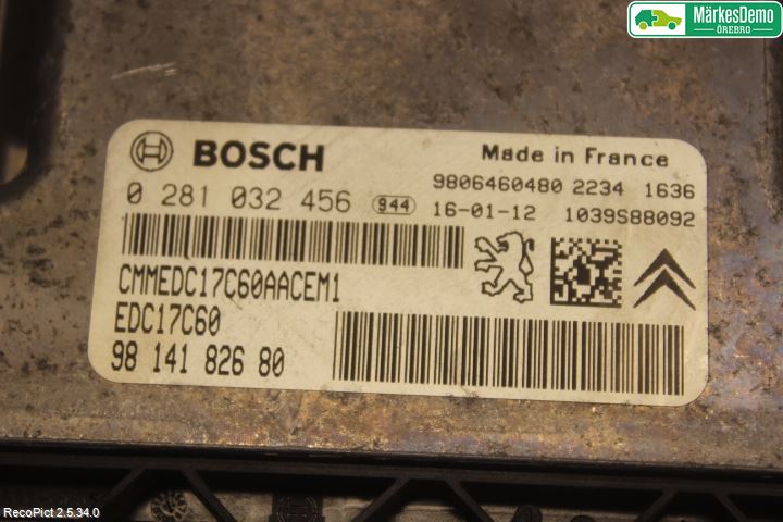 Citroen C4 PICASSO 14-18 Styreenhet Innsprøytning
