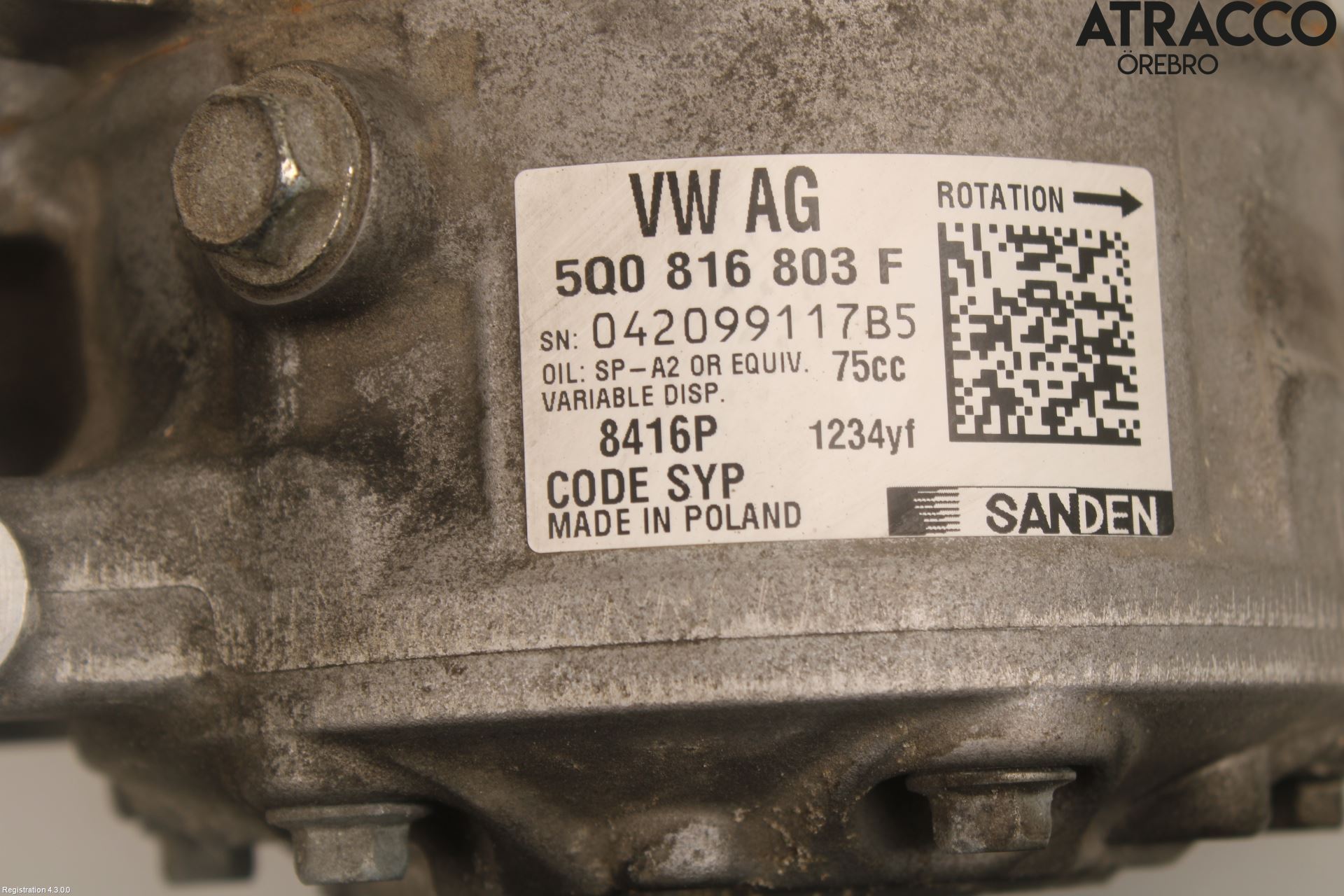 Skoda OCTAVIA (5E) 13-20 Varme Ac Kompressor