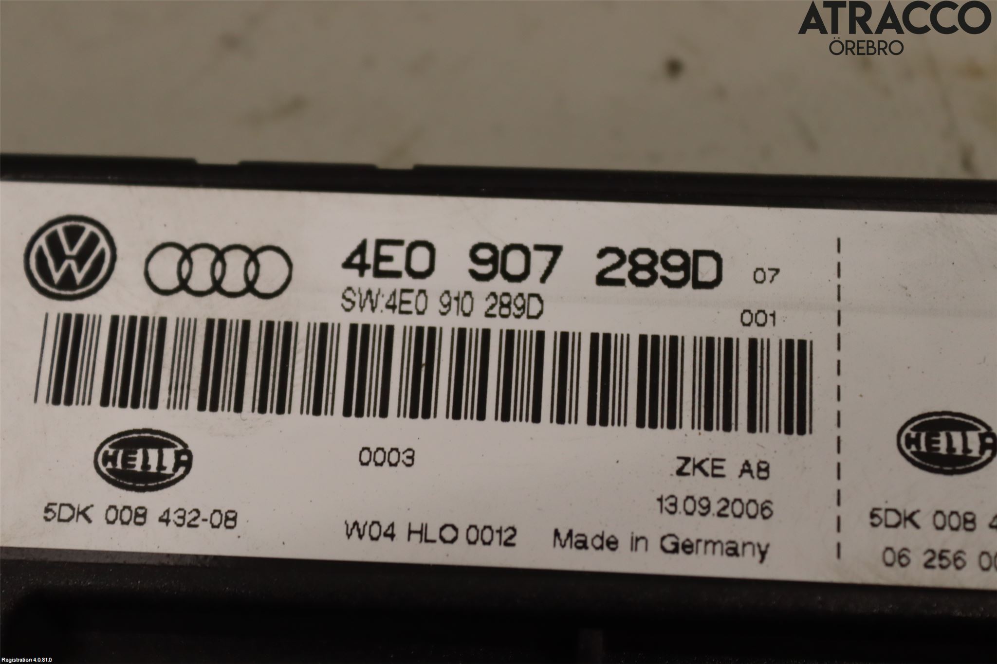 Audi A8/S8 4E  02-09 Styreenhet Klima