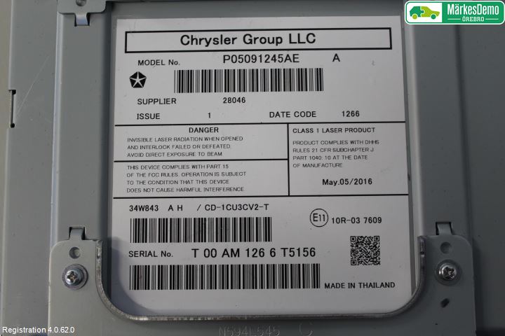 Jeep GRAND CHEROKEE 10-20 Stereo Cd Veksler