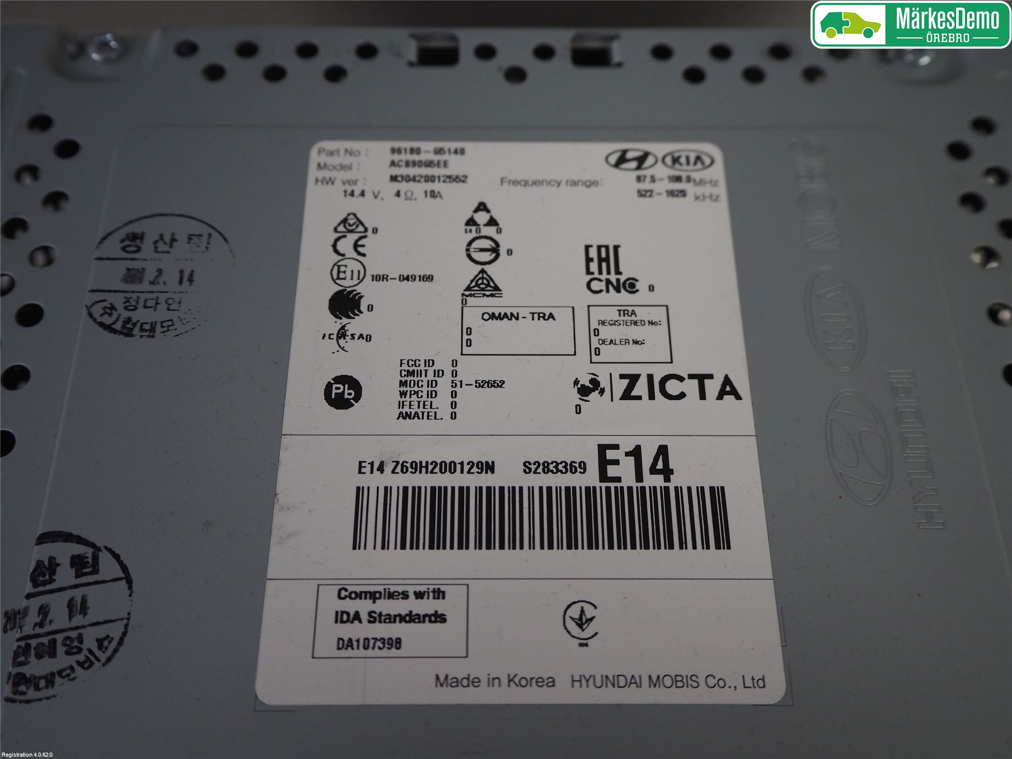 Kia NIRO (DE) 17-22 Stereo Radio Med Cd