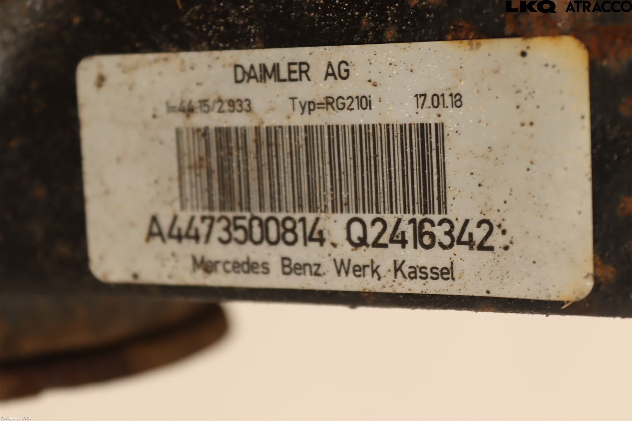 Mercedes-Benz MB VITO/V-KLASS (W640,W447,W448) 14- Bakaksel Kardang Bak -Diff