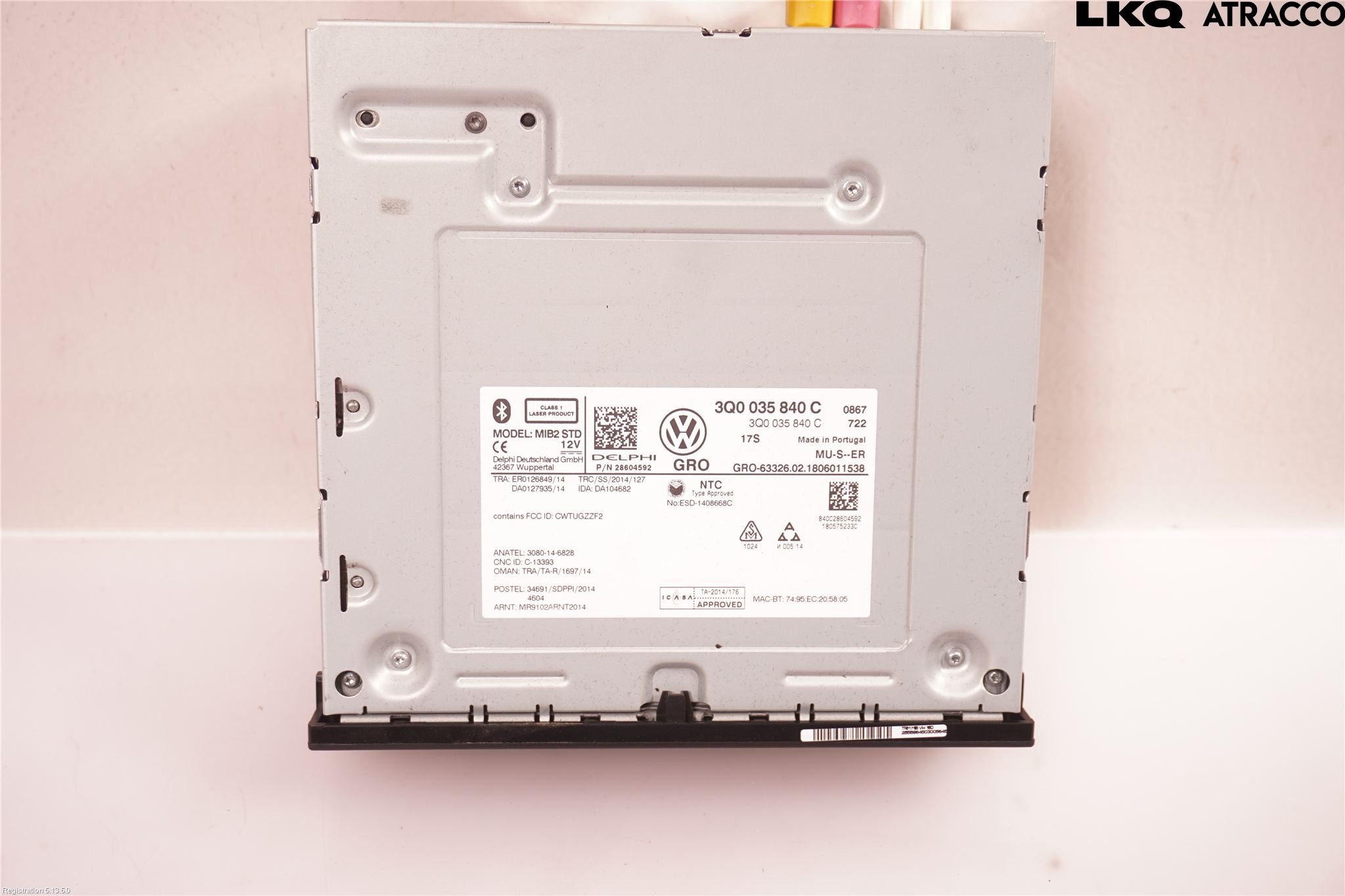 Volkswagen VW PASSAT 15-19 Stereo Radio Med Cd