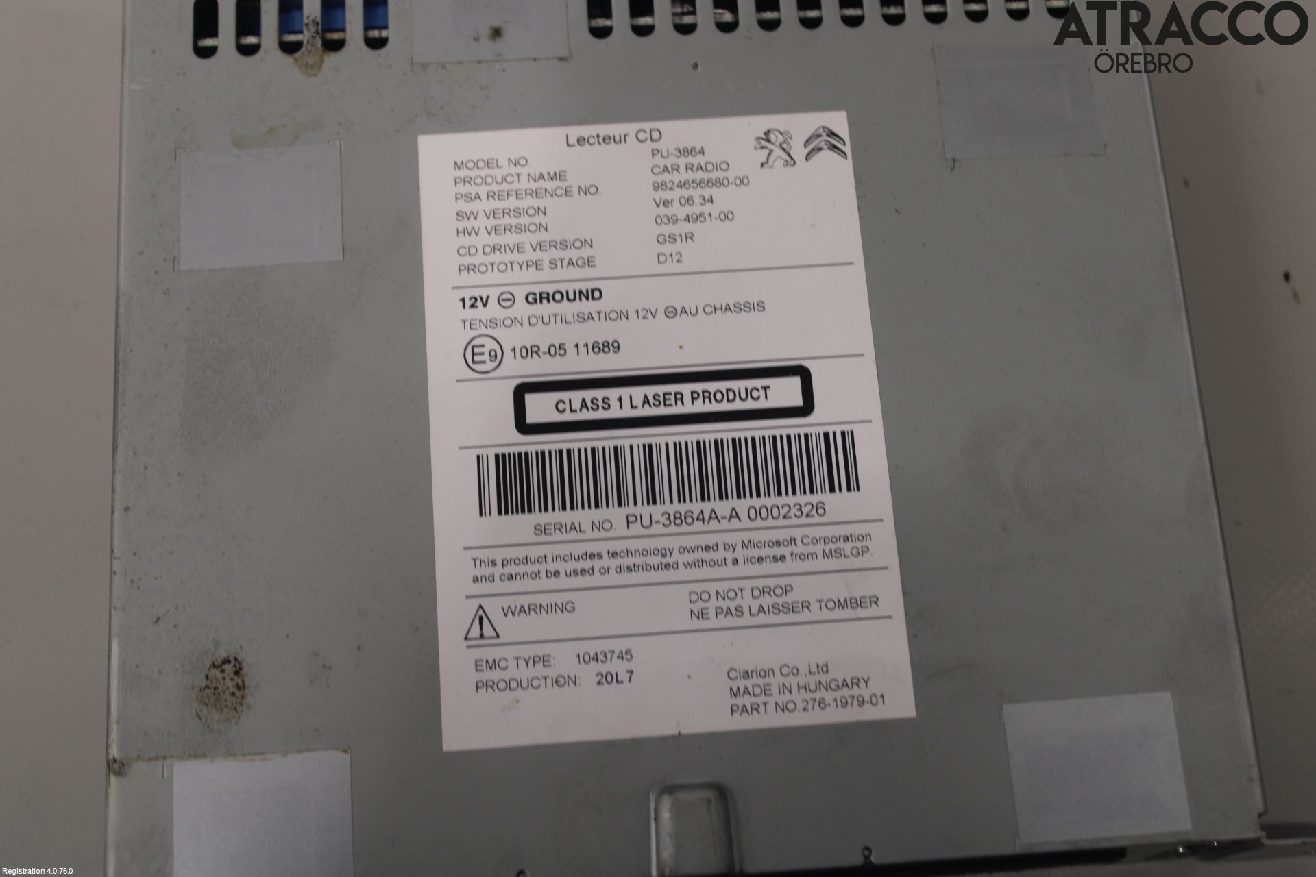 Peugeot 508 11-18 Stereo Cd Veksler