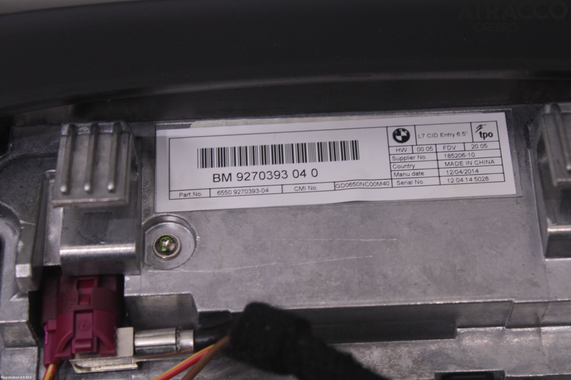 BMW 3 GT F34 13-19 Instr Skjerm Dvd-Gps-Ac-Tlf