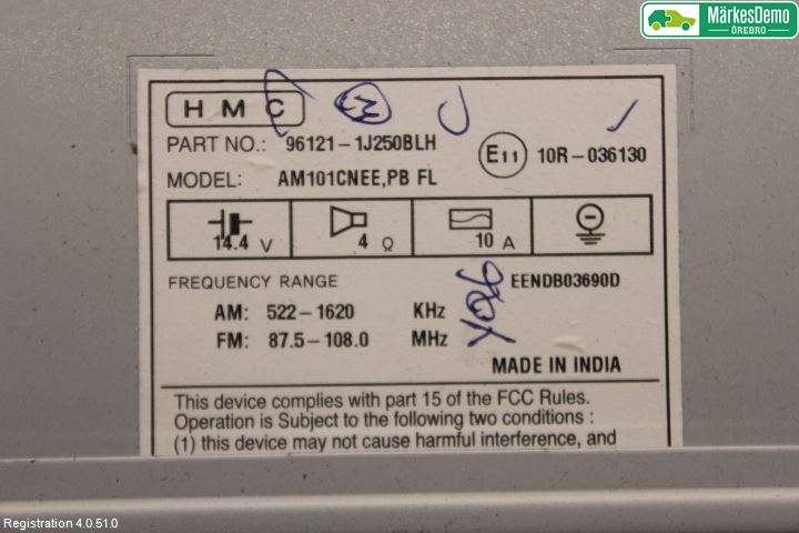 Hyundai i20 PB 09-14 Stereo Radio Med Cd