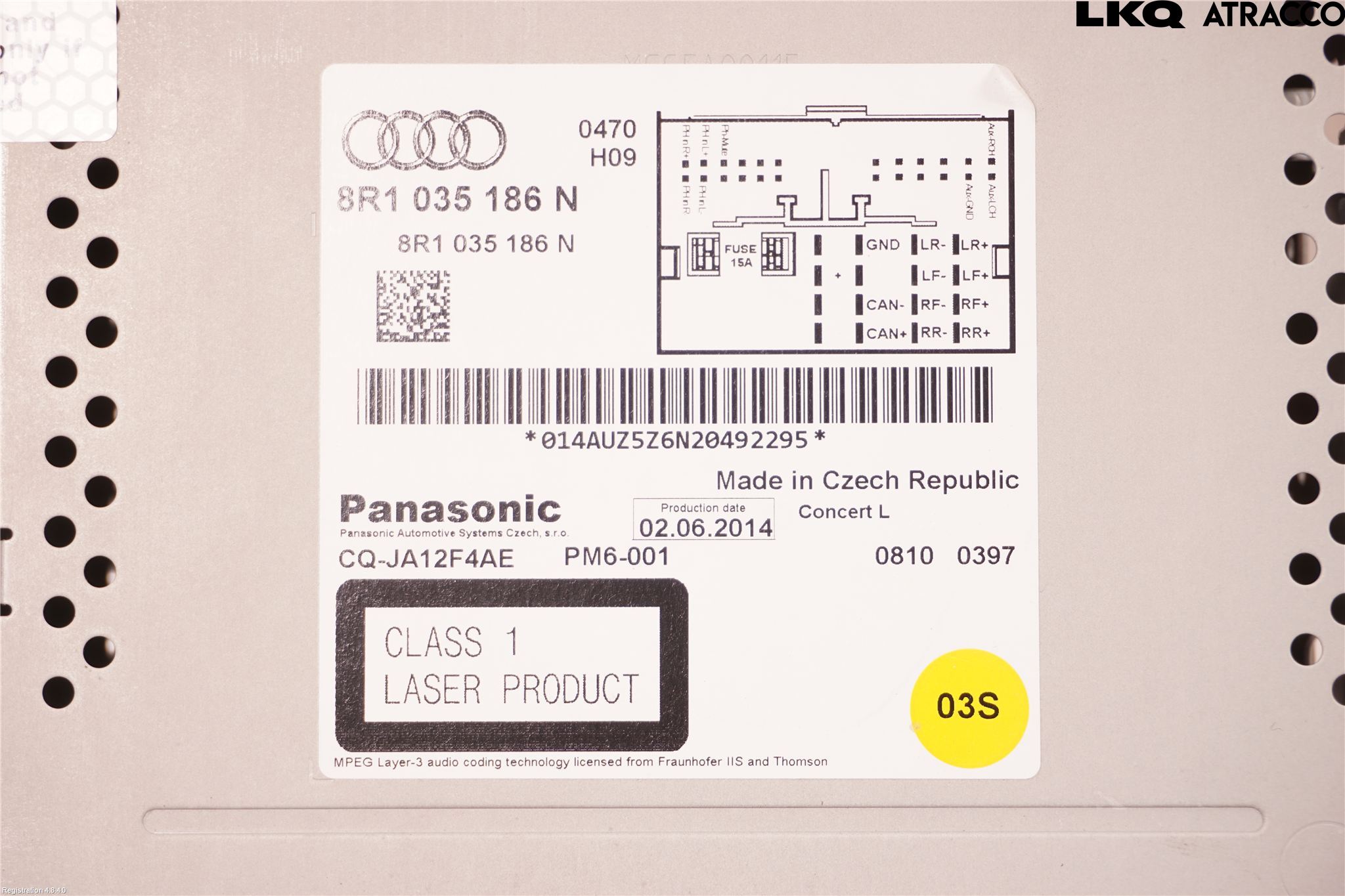 Audi A4 12-15 Stereo Radio Med Cd