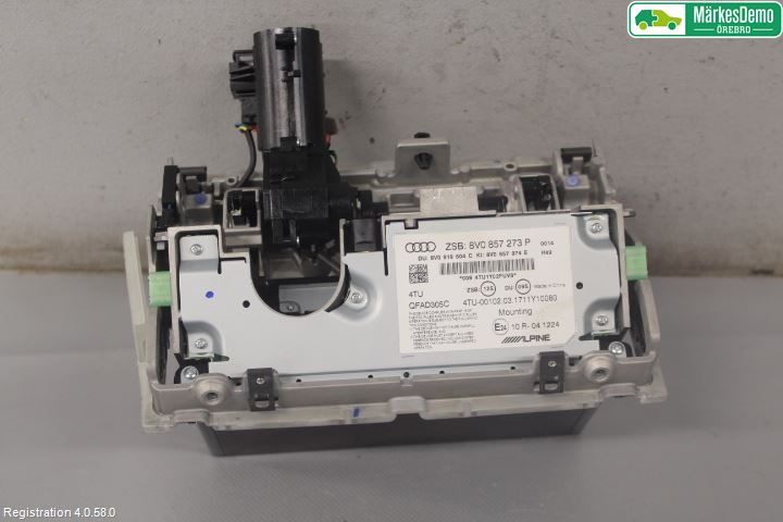Audi A3/S3 8V 13-20 Instr Skjerm Dvd-Gps-Ac-Tlf