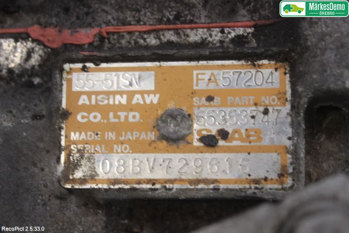 Saab 9-3 VER2/VER3 08-15 Gearkasse Automat
