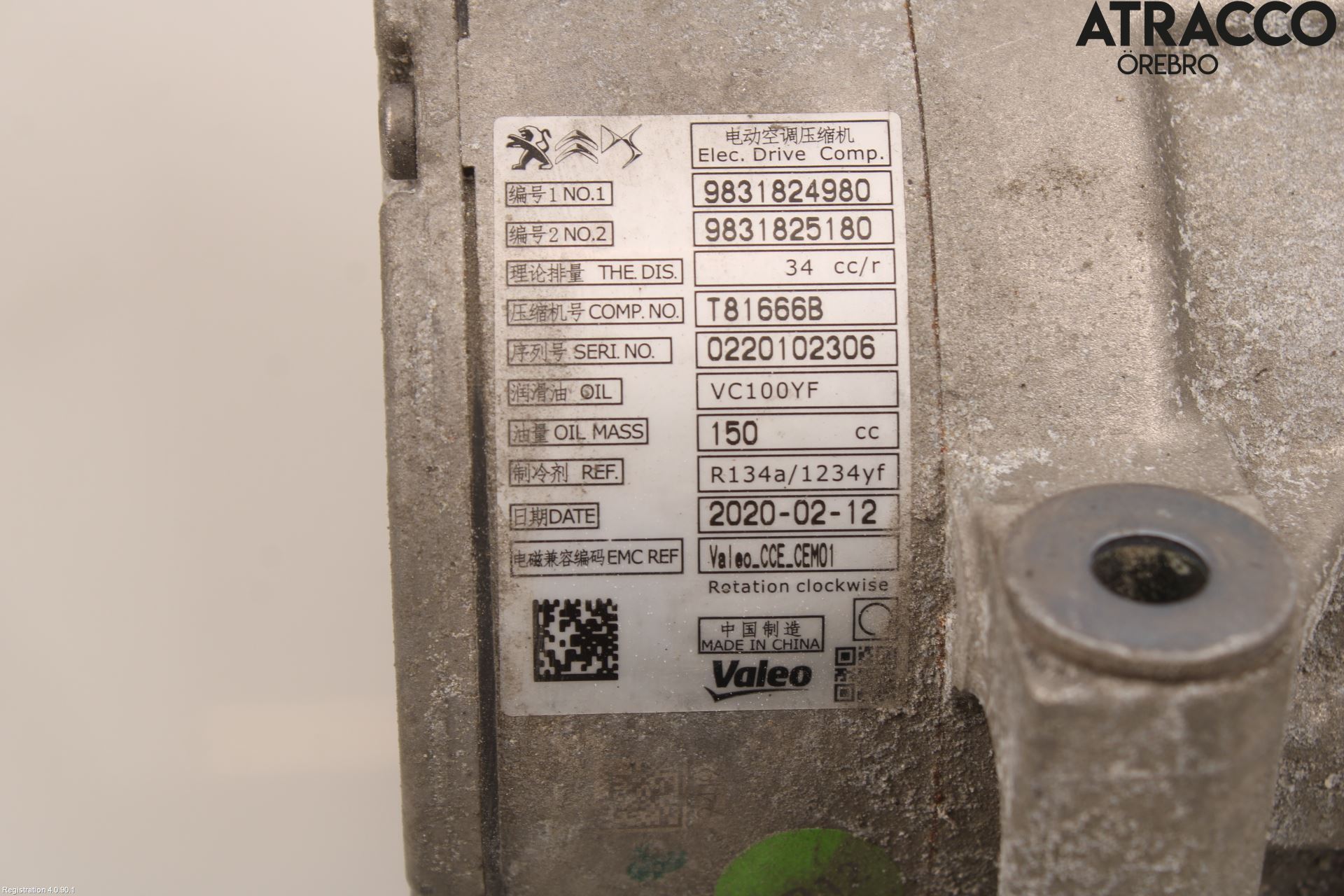 Peugeot 3008 17-24 Varme Ac Kompressor