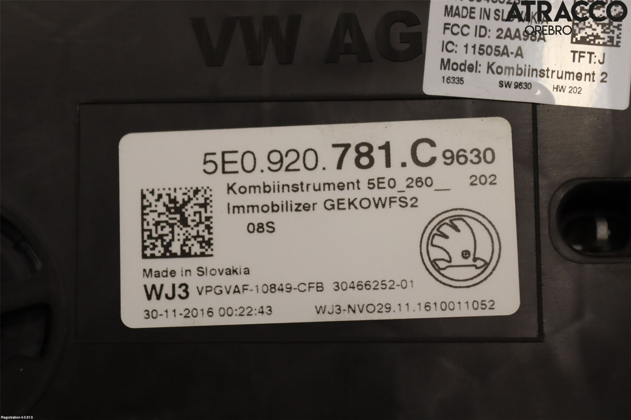 Skoda OCTAVIA (5E) 13-20 Instr Kombinert