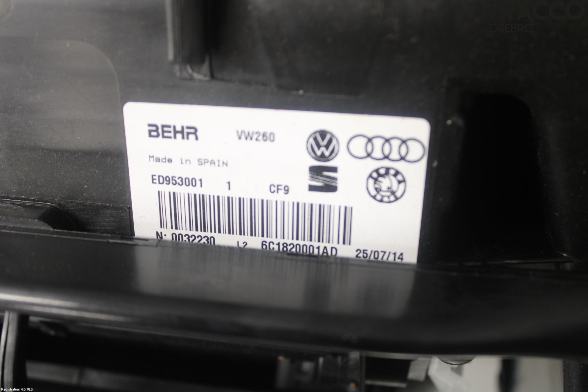 Volkswagen VW POLO 10-17 Varmeapparat Register Komplett