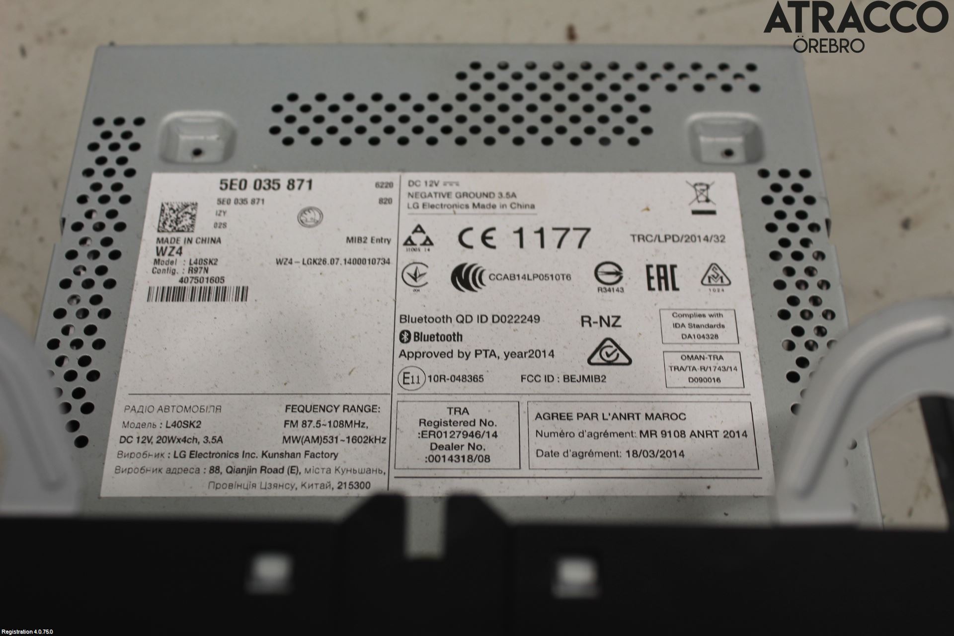 Skoda OCTAVIA (5E) 13-20 Stereo Radio Med Cd