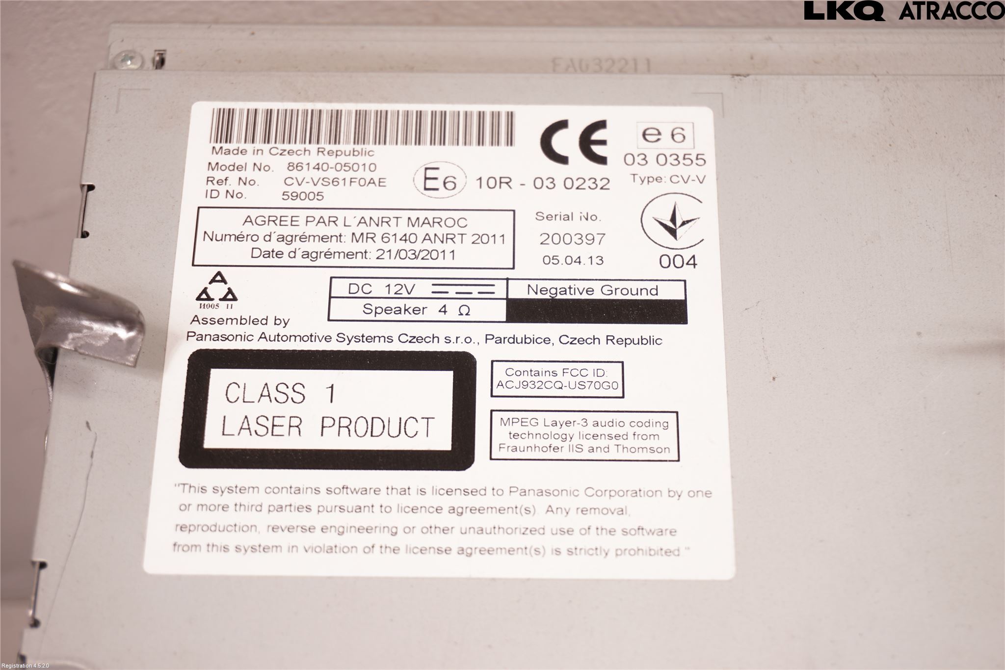 Toyota AVENSIS 09-15 Stereo Radio Med Cd